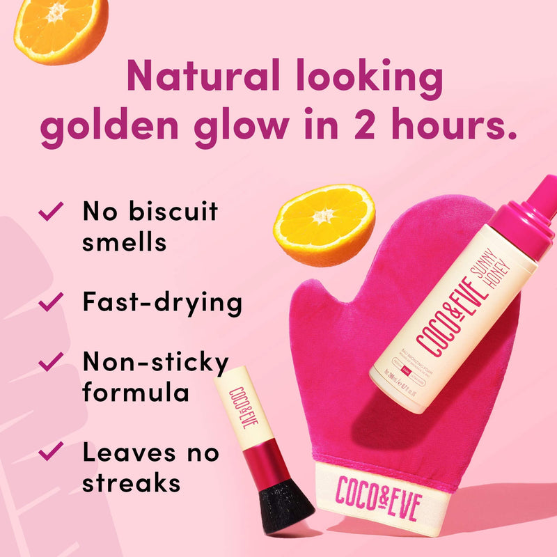 Coco & Eve Sunny Honey Bali Bronzing Self Tanner Mousse - All Natural Sunless Tanning Mousse | Instant Self Tanning Lotion with Bronzer and Skin Moisturizer (Dark) Dark - NewNest Australia