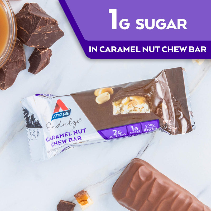 Atkins Endulge Treat, Caramel Nut Chew Bar, Keto Friendly, 10 Count (Value Pack) 10 Count (Pack of 1) - NewNest Australia
