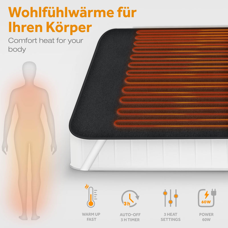 sinnlein® heated underblanket made of fleece 190 x 80 cm TÜV SÜD GS tested | electric blanket with automatic switch-off | Heating blanket with timer | washable up to 40°C | Digital display anthracite - 190 x 80 cm - NewNest Australia