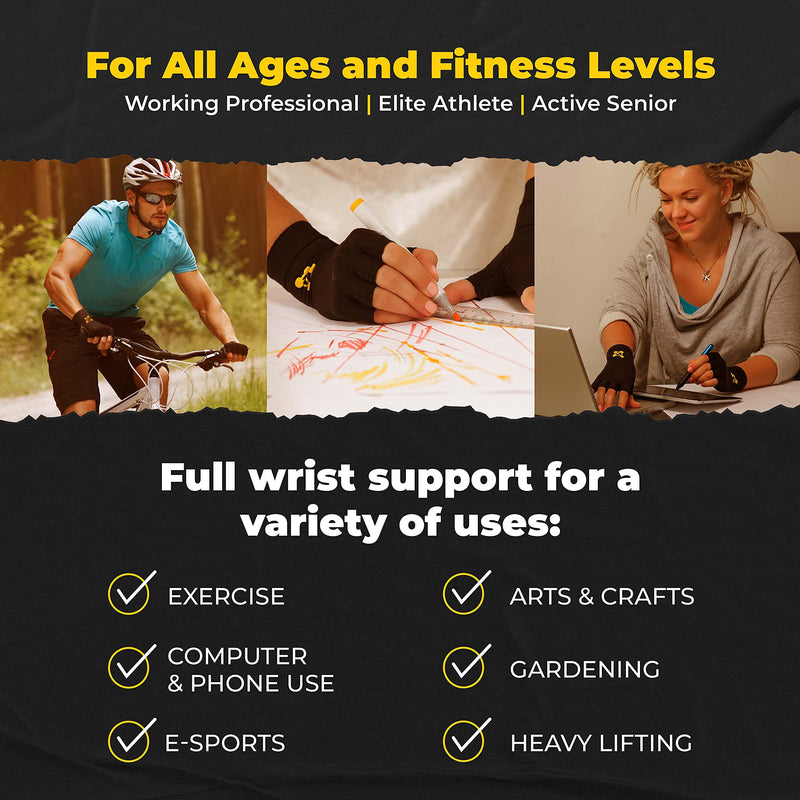 CopperJoint Fingerless Compression Gloves – Copper-Infused Designed to Support Your Hands - Rapid Recovery and Pain Relief, All Lifestyles - Pair Small - NewNest Australia