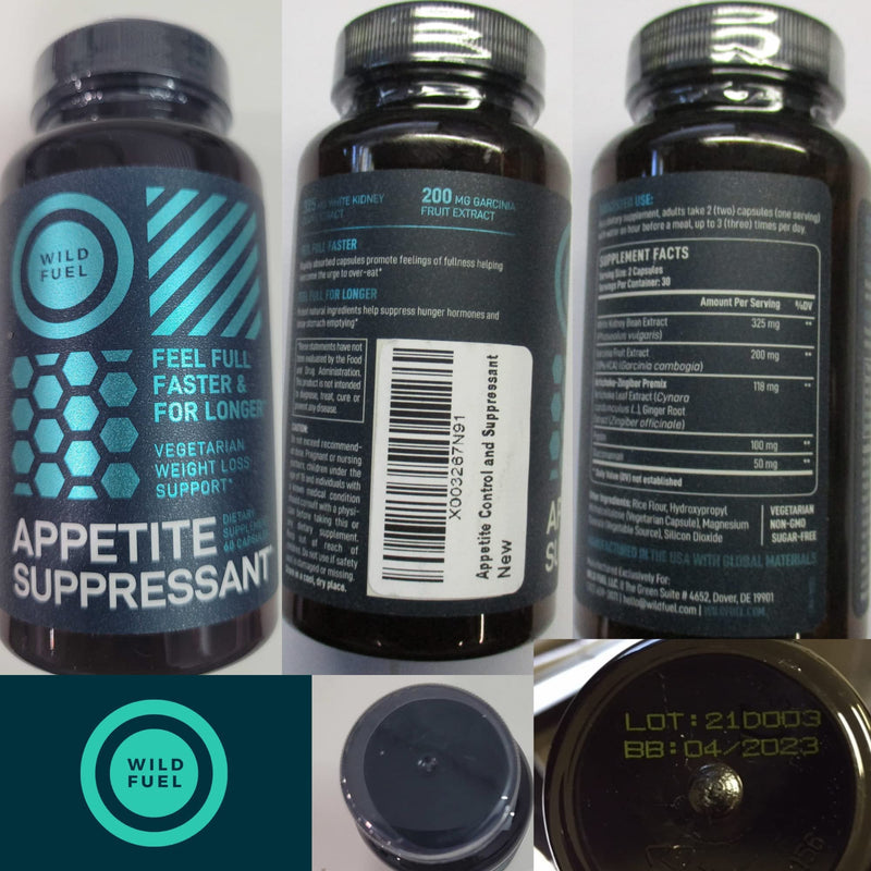 Appetite Suppressant for Weight Loss - Triple-Action Diet Control by Wild Fuel with Garcinia Cambogia and Glucomannan - Manage Cravings, Feel Full Faster, Stay Satisfied Longer - 60 Veggie Capsules - NewNest Australia