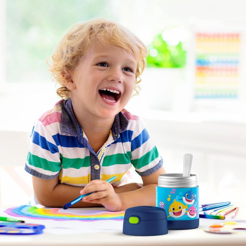 THERMOS FUNTAINER 10 Ounce Stainless Steel Vacuum Insulated Kids Food Jar with Spoon, Baby Shark - NewNest Australia