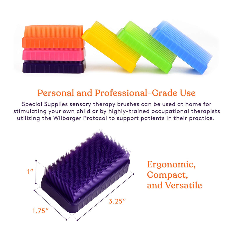 Special Supplies Therapressure Therapy Brush for Occupational and Sensory Brushing, 12 Pack, Stimulating and Calming Tools for Kids and Adults, Soft Flexible Bristles, Latex Free - NewNest Australia