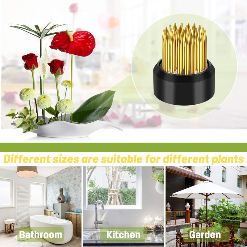3 Pieces Flower Holder Floral Arranger Japanese Floral Pins Round Flower Arranger Floral Arrangement Holder for Flower Arrangement, Plant Fixation (Gold,0.91 Inch, 1.02 Inch, 2.36 Inch) Gold 0.91 Inch, 1.02 Inch, 2.36 Inch - NewNest Australia