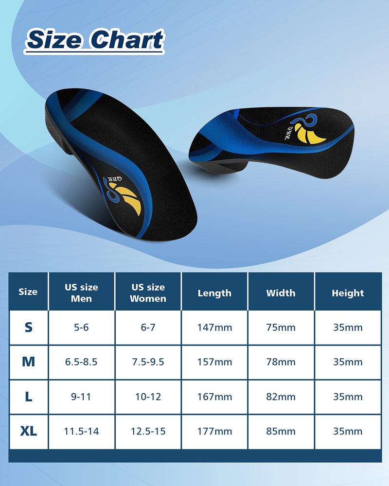 3/4 High Arch Support Insoles Women Men QBK Orthopedic Insoles Suitable for Plantar Fasciitis Flat Feet OverPronation Achilles Tendonitis Height Increase Insoles for Pain Relief, M M: 6-8 - NewNest Australia
