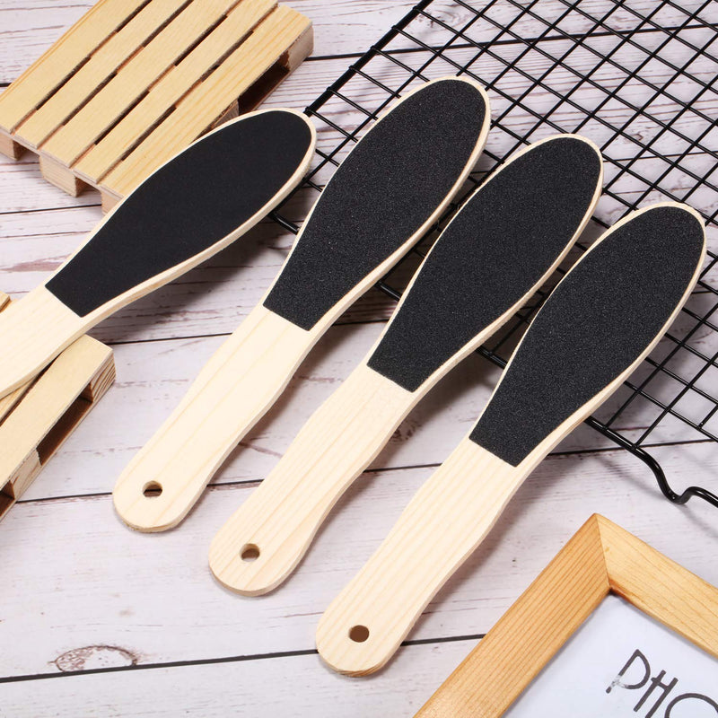 4 Pieces Foot File for Hard Skin, Wooden Foot File Double Sided Foot Rasp Scrubber Foot File Callus Remover for Wet Dry Cracked Feet Removing Dead Skin Foot Care - NewNest Australia