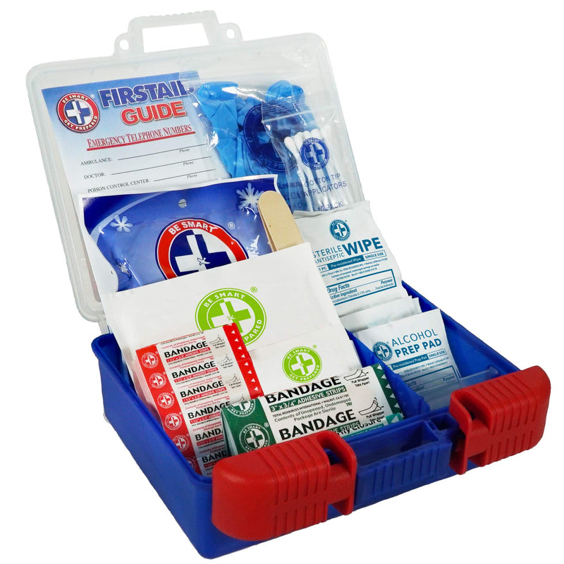 Be Smart Get Prepared 100 Piece First Aid Kit: Clean, Treat, Protect Minor Cuts, Scrapes. Home, Office, Car, School, Business, Travel, Emergency, Survival, Hunting, Outdoor, Camping & Sports - NewNest Australia