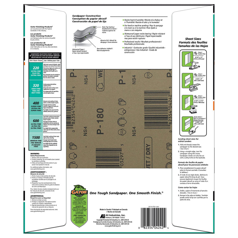 ALI INDUSTRIES 4242 9" x 11" Waterproof Sanding Sheets, Black - NewNest Australia