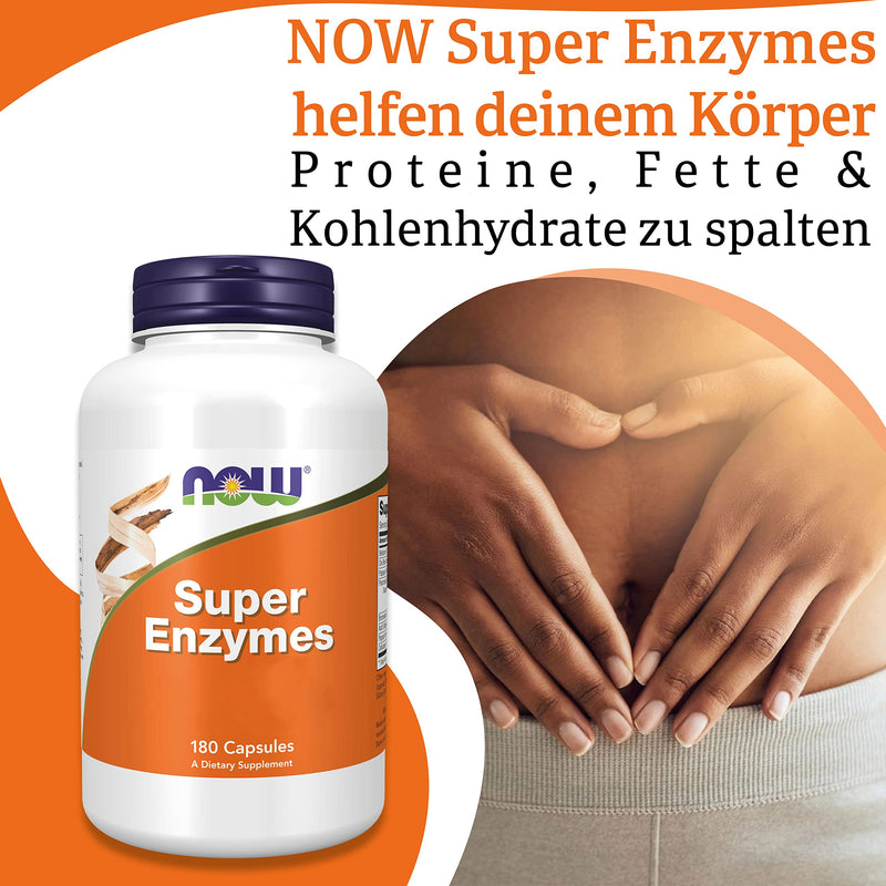 Now Foods, Super Enzymes, 180 Capsules, Laboratory Tested, Enzyme Blend, Gluten Free, Soy Free 180 Pieces (Pack of 1) - NewNest Australia