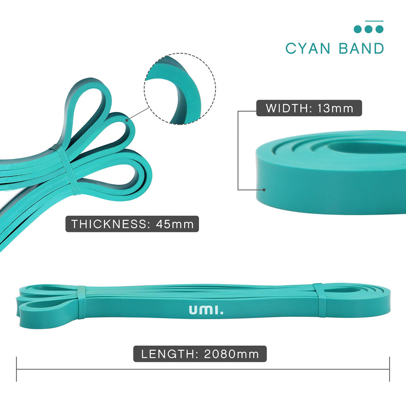 Amazon Brand - Umi - Resistance Bands Exercise Workout Bands for CrossFit Powerlifting Yoga Stretch Mobility Assisted Pull Up Band for Men and Women - SINGLE band or SET #1 Green (15-30LB) - NewNest Australia