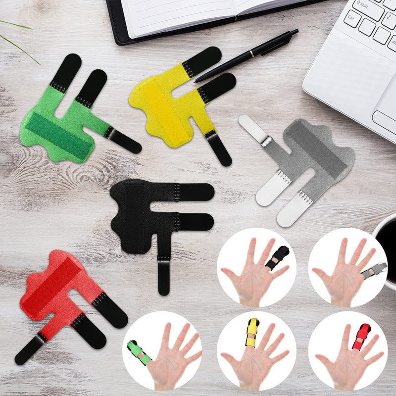 5 Pcs Trigger Finger Splint, Soft Fabric Thumb Splint Finger Brace, Finger Straightener Index Pinky Finger Splint For Broken Fingers, Arthritis, Finger Straightening (5 Colors) - NewNest Australia