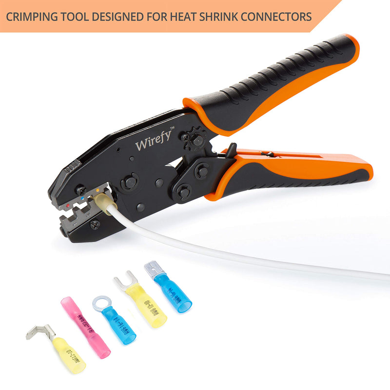 Crimping Tool For Heat Shrink Connectors - Ratcheting Wire Crimper - Crimping Pliers - Ratchet Terminal Crimper - Wire Crimp Tool by Wirefy Crimping Tool For Heat Shrink Connectors - NewNest Australia