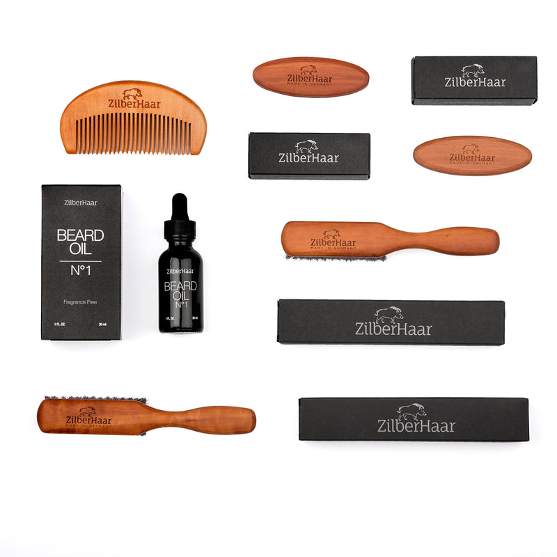 Zilberhaar Beard Brush (Soft Bristles) | 100% wild boar bristles with pear wood | Works With All Beard Balms & Oils | Made in Germany - NewNest Australia