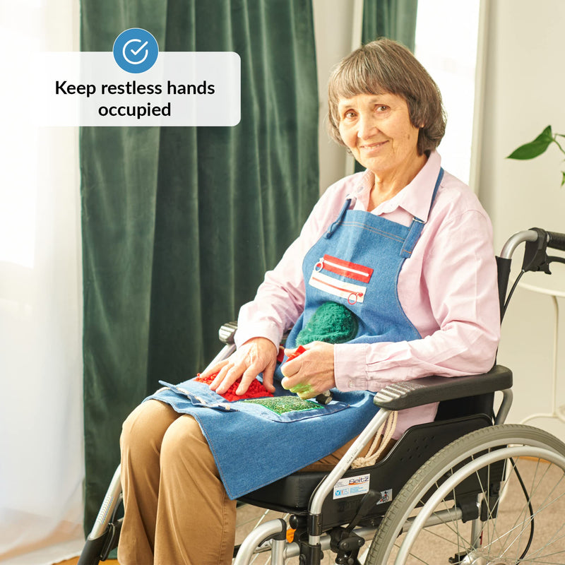 Fidget Apron for Elderly | Fidget Blanket for Dementia | Dementia Products for Elderly | Gift and Activities for Seniors with Alzheimer’s or Dementia | Sensory Fidget Toys - NewNest Australia