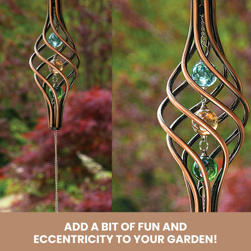 Bits and Pieces - 14" Copper Toned Wind Spinner - Yard Decorations - Weather-Resistant Kinetic Wind Spinner - Garden Decoration - Copper Yard Art COPPER WIND SPINNER - NewNest Australia