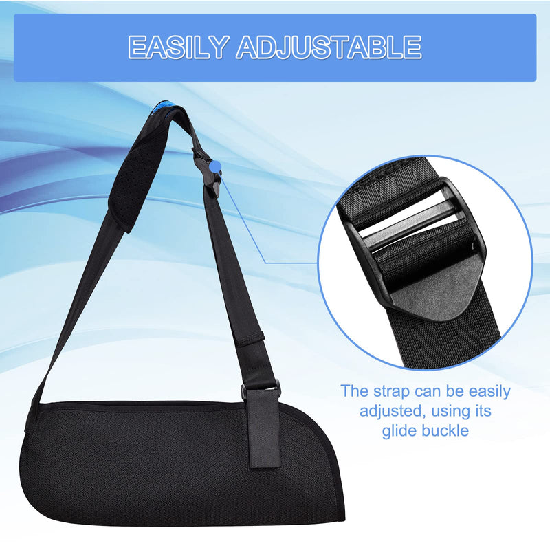 Fasola Universal Arm Sling, Shoulder Immobilizer with a Foam Neck Pad for Women, Men, Teenager, Adjustable Arm Support Strap for Broken Wrist, Elbow, Arm, Dislocated Shoulder - L Black - NewNest Australia
