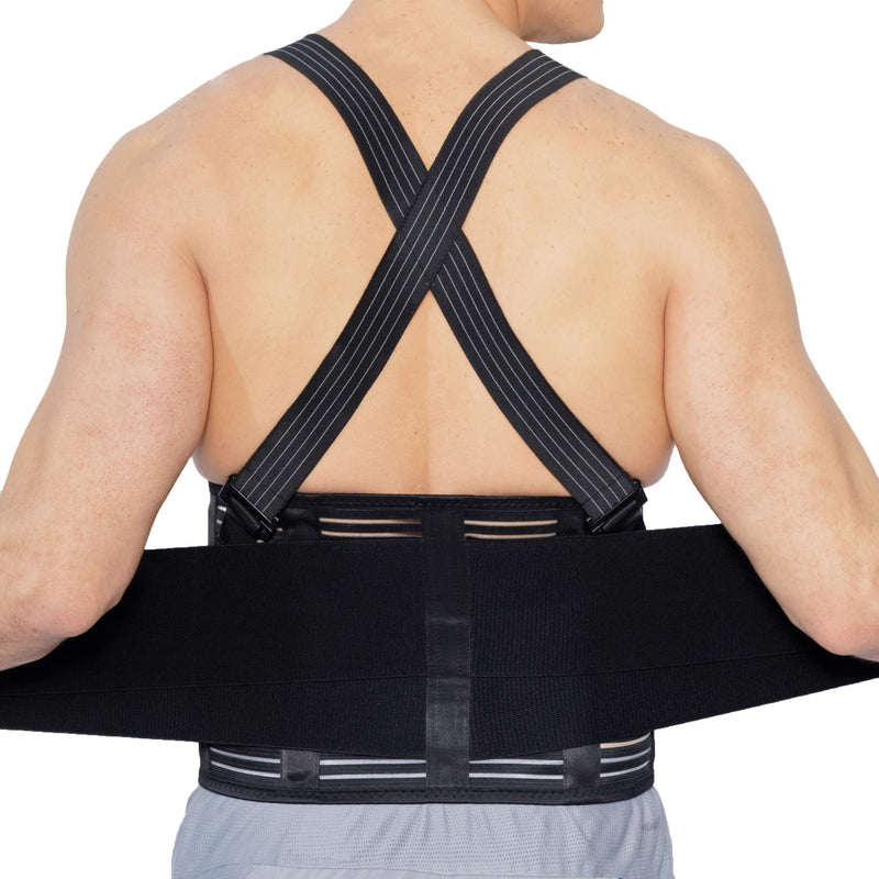 NeoTech Care Adjustable Back Brace Lumbar Support Belt with Suspenders, Black, Size L Large (Pack of 1) - NewNest Australia