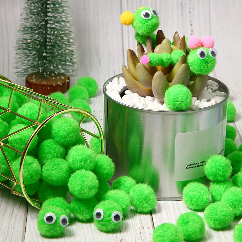 Shappy Christmas 500 Pieces 1 Inch Craft Pom Pom Balls for DIY Creative Crafts Decorations Kids Craft Project Home Party Holiday Decorations (Green) Fruit Green - NewNest Australia