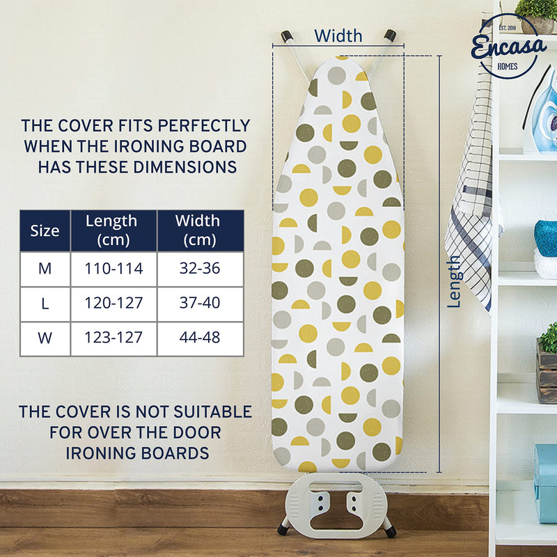 Encasa Homes Replacement Ironing Board Cover with Thick Felt Pad, Drawstring Tightening, (Fits Standard Large Boards of 15 x 54 inch) Scorch & Stain Resistant, Printed - Black Arrow - NewNest Australia