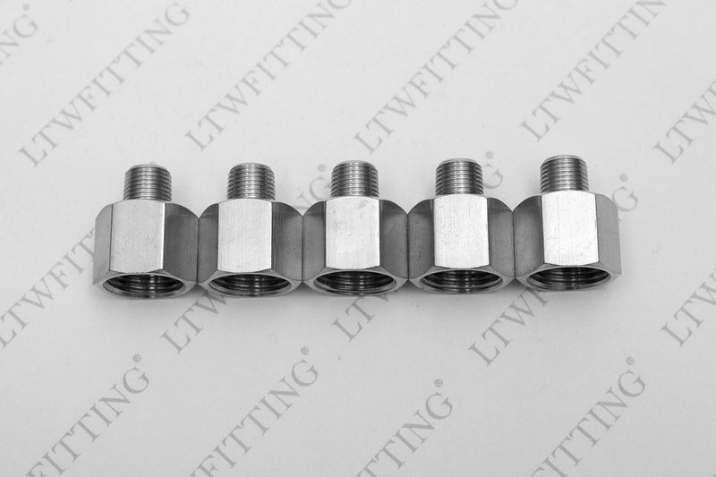 LTWFITTING Bar Production Stainless Steel 316 Pipe Fitting 3/8" Female x 1/8" Male NPT Adapter Air Fuel Water (Pack of 5) - NewNest Australia