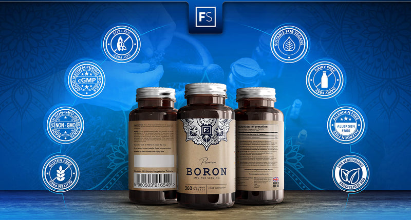 FS Boron Supplement | 360 Boron Tablets - 6mg per Serving | High Strength Boron Supplements | Non-GMO, Gluten, Dairy & Allergen Free | Manufactured in The UK 360 Count (Pack of 1) - NewNest Australia