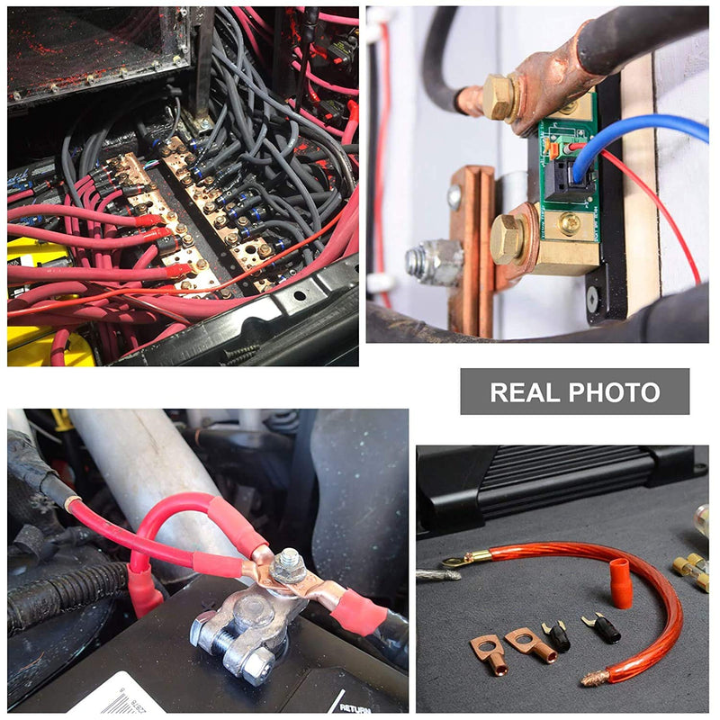 TKDMR 10pcs 1/0 AWG-1/2" Battery Lugs,Copper Wire Lugs,Heavy Duty Battery Cable Ends,Tubular Ring Terminals,AWG Crimp Wire Ring Lugs,Battery Terminal Connectors with 3:1 Heat Shrink Tubing 1/0 Awg - 1/2" (M12) Ring 10 - NewNest Australia