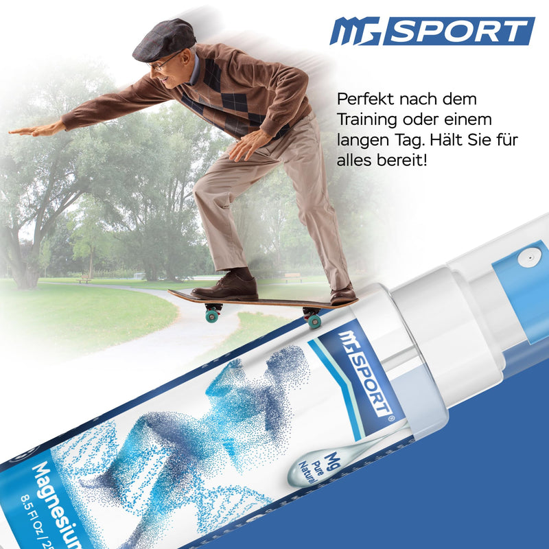 MgSport Highly efficient pure 250 ml magnesium oil spray, 100% natural magnesium chloride without preservatives from the Dead Sea, helps with sleeping, muscle tension and leg cramps - NewNest Australia