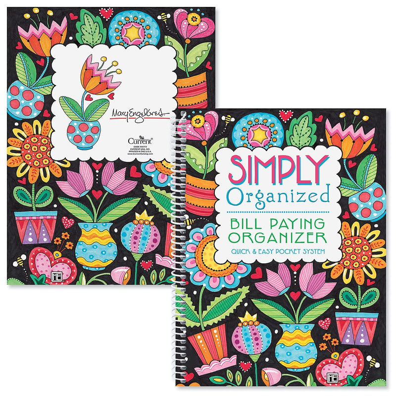 Mary Engelbreit Bill Paying Organizer Book - 9" x 12" Bill organizer's 14 Pocket Pages, softcover. - NewNest Australia