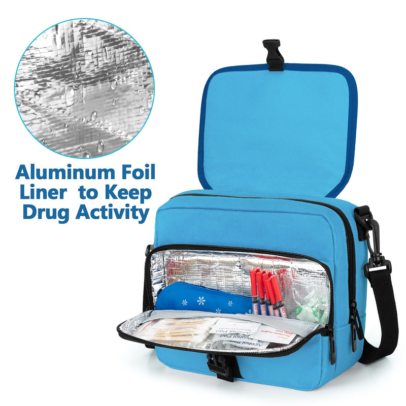 CURMIO Insulin Cooler Travel Case for Kids, Portable Diabetic Supplies Organizer with Insulated Pocket and Shoulder Strap for Insulin Pens and Diabetic Supplies, Blue - NewNest Australia