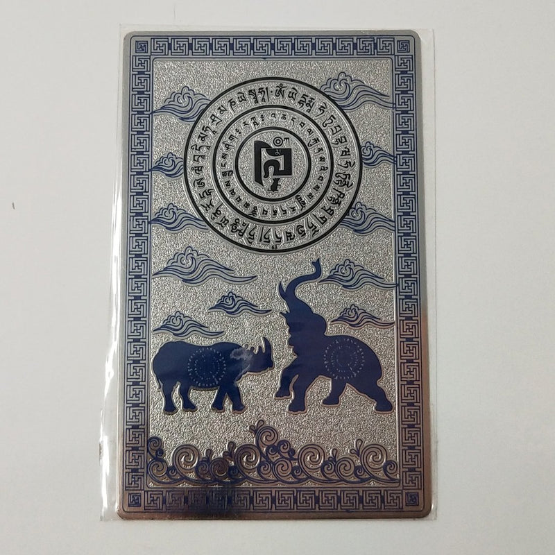 NewNest Australia - Feng Shui Blue Rhino Elephant Anti Burglary Talisman Card 