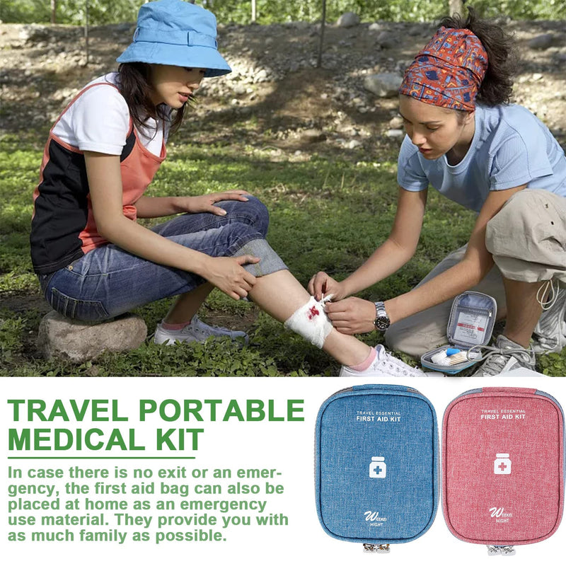 Rnhdly Pack Of 2 Travel Pharmacy Bag, Medication Bag On The Go Small, Mini First Aid Bag, Empty, Waterproof Travel Pharmacy Bag, Emergency Bag, Small For The Office, Travel, Camping, Red - NewNest Australia