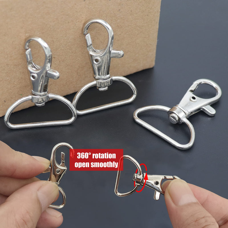 YAKA 50 Pack Premium Metal Lobster Claw Clasps 360° Swivel Trigger Snap Hooks by Swivel Clasps with D Ring (D Ring Inner Width 0.47inch) D ring inner width 0.47"/12mm - NewNest Australia