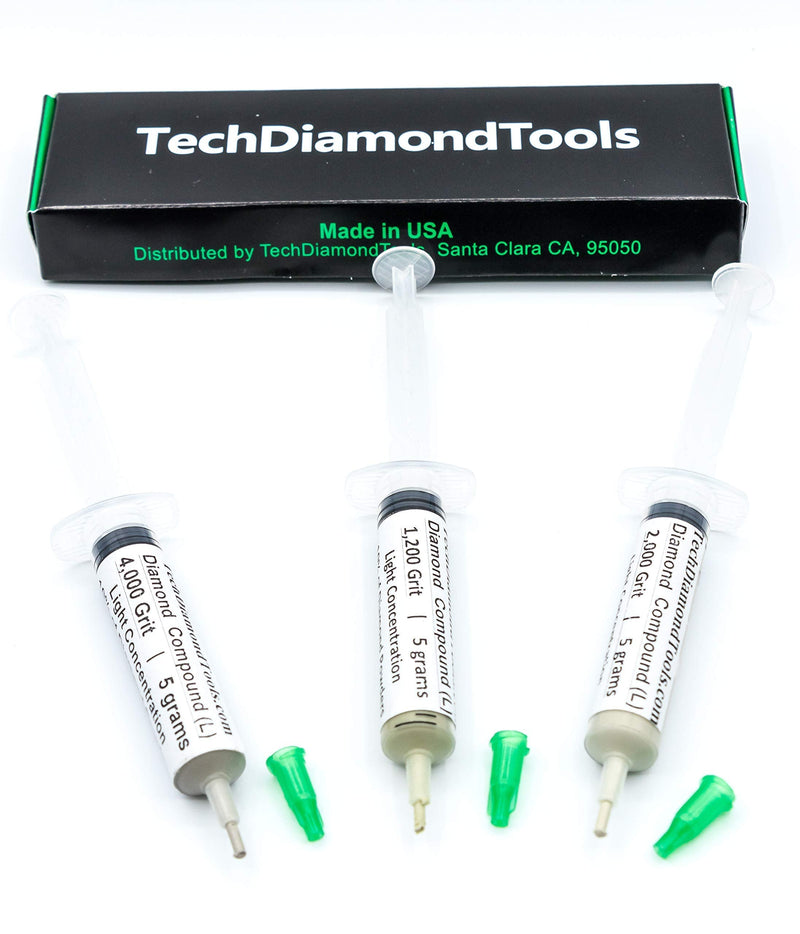 TechDiamondTools KIt of 3 Diamond Polishing Compound Polishing Paste 1200 2000 4000 Grit for Marble Glass Metal Rock Jewelry Resin Silver Gemstone with 10% of Diamond Powder USA Made 4000 2000 1200 grit - NewNest Australia