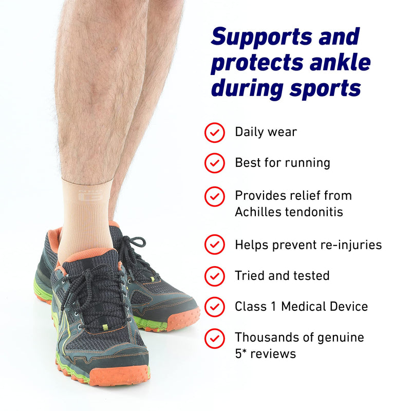 Neo G Ankle Support - For Arthritis, Joint Pain, Sprains, Strains, Ankle Injury, Recovery, Rehab, Sports, Basketball - Multi Zone Compression Sleeve - Airflow - Class 1 Medical Device - Large - Tan Large: 23 - 28 cm Beige - NewNest Australia