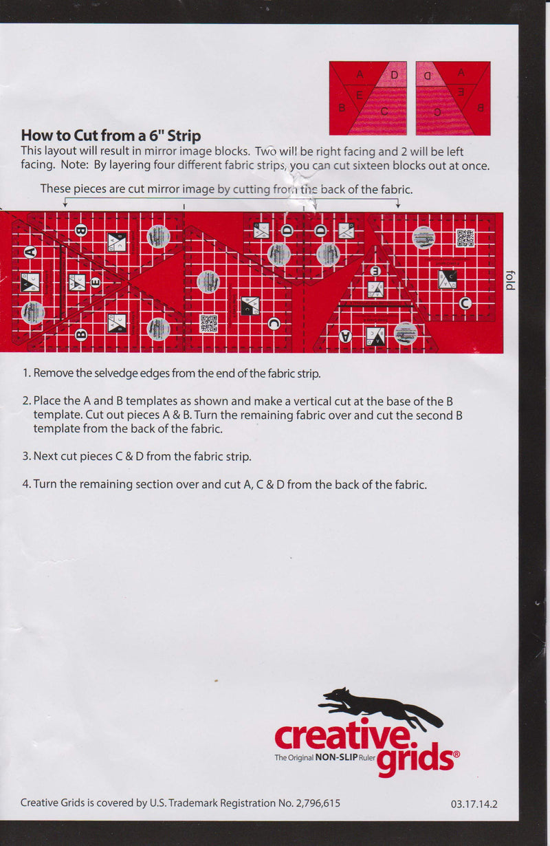 Creative Grids Scrap Crazy 6 Templates Quilt Ruler 4pc Set - CGRMT6 - NewNest Australia