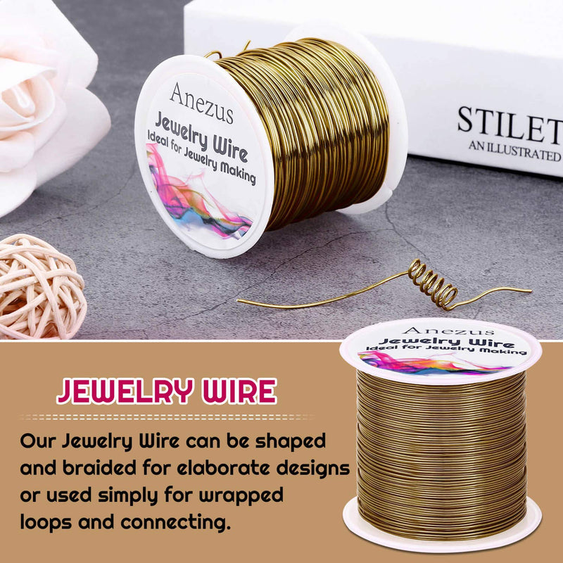 22 Gauge Jewelry Wire, Anezus Craft Wire Tarnish Resistant Copper Beading Wire for Jewelry Making Supplies and Crafting (Antique Bronze) Antique Bronze - NewNest Australia