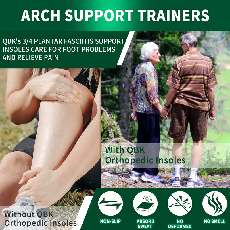 Orthotic Insoles, QBK 3/4 High Arch Support Insoles Women and Men, Insoles for Plantar Fasciitis Support, Flat Feet, OverPronation, Dispersal Heel Pressure and Pain Relief, M M: 6-8 - NewNest Australia