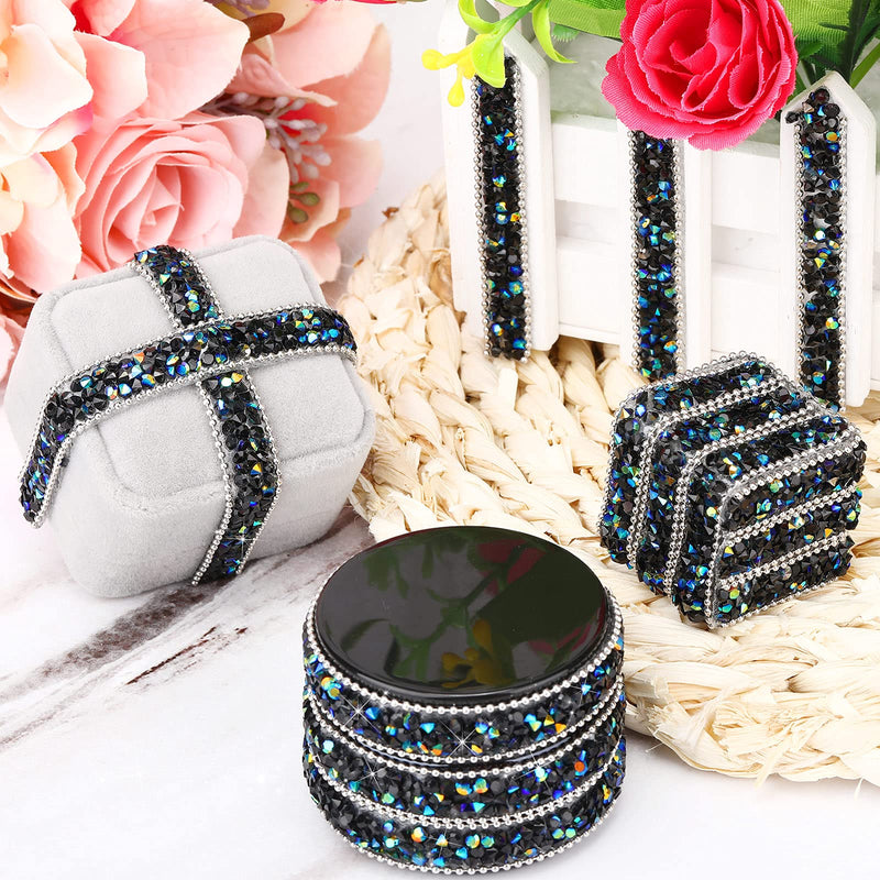 3 Yards Resin Rhinestone Ribbons Self Adhesive Diamond Ribbon Crystal Ribbon Roll Glitter Resin Diamond Belt Bling Rhinestone Ribbon for DIY Art Crafts (Black AB Color,0.4 Inch) Black AB Color 0.4 Inch - NewNest Australia