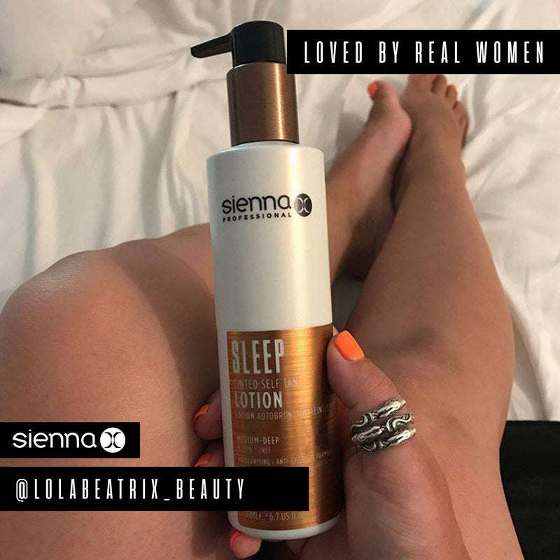 Sienna X Sleep Self Tan Tinted Lotion 200ml. Natural Streak Free Fake Tan Cream For Holiday Glow With Green Tea And Lemon Peel Extract. Long Lasting Formula For Face And Body. - NewNest Australia