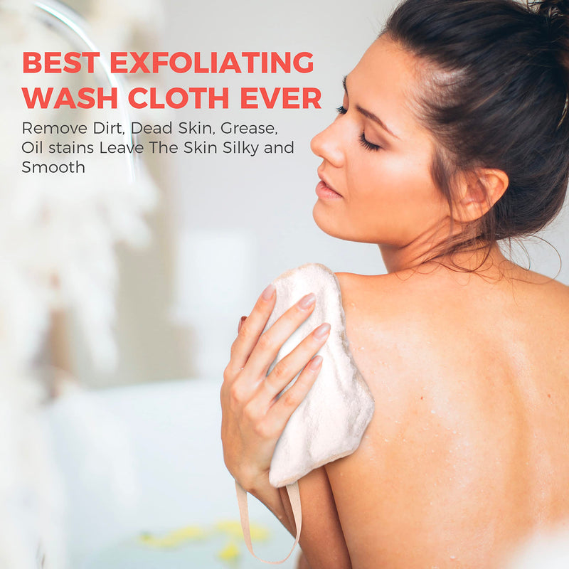 ZOMCHI 3 Pack Exfoliating Washcloths, Premium Face and Body Washcloths with Softness and Scrub on Two Sides, Durable Bath Towels for Women and Men (White) White - NewNest Australia