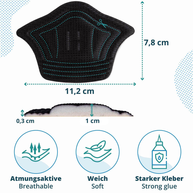 SULPO 2 pairs of heel pads - shoe insoles - heel protection - shoe insoles for shoes that are too big - heel cushions to make shoes smaller - heel insoles black 5 mm and 10 mm - NewNest Australia