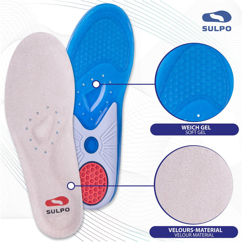 Sulpo Plantar Fasciitis & Heel Spurs Insoles - Silicone Shoe Insoles For Men & Women - Ideal For Sports, Office, Work, Daily Life, Hiking (38-39 Eu / 5-6 Uk (Xs)) - NewNest Australia