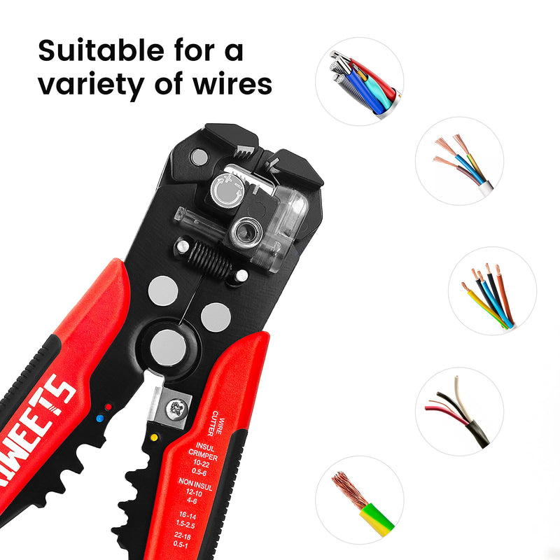KAIWEETS Self Adjusting Wire Stripper - 3 in 1 Heavy Duty Automatic Wire Stripping Tool | 10-24 AWG Wire Cutter for Electrical Cable Cutting, Crimping Tool - NewNest Australia