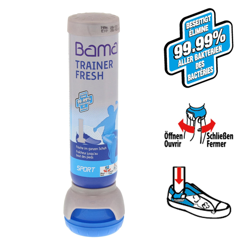 Bama Trainer Fresh Shoe Deodorant 100ml - hygienic, antibacterial freshness, transparent shoe spray for sports, work and leisure shoes Trainer Fresh - Transparent - NewNest Australia
