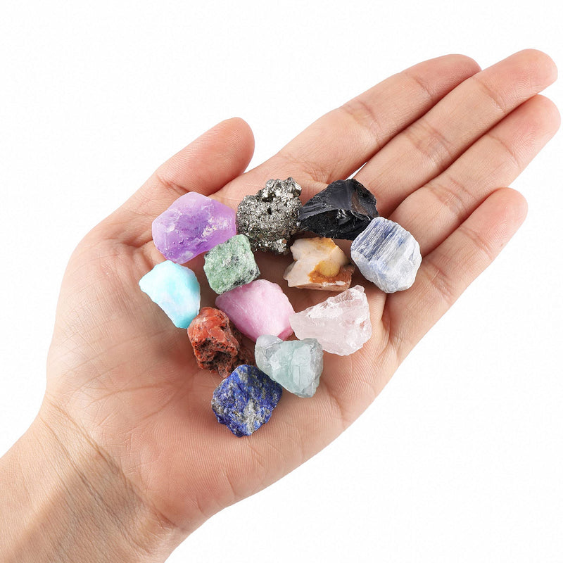 JOVIVI 12pc Chakra Stones Healing Crystals Set Natural Raw Quartz Rough Rock Stones Crystals for Worry Stones Anxiety,Stress Relief,Crystal Therapy, Meditation,Reiki Balacing,Size 0.59"-0.9" - NewNest Australia