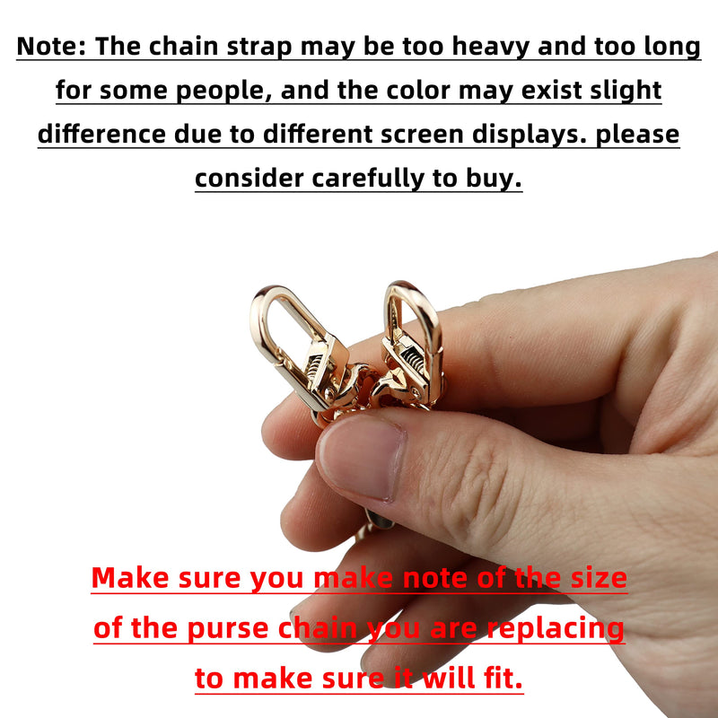 HEEHEE 7.9" Purse Chain Strap More Upscale Color Tone Wearing Comfortable 0.4" Wide Extra Thick Quality Metal Flat Chains Replacement Straps with Buckles Gold 1 PCS for Shoulder Cross Body Handbag Gold 7.9" - NewNest Australia