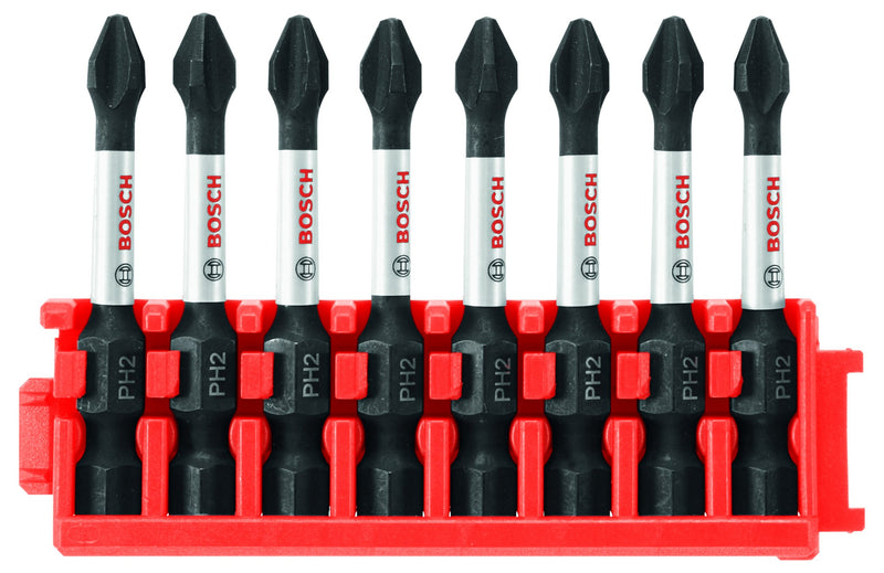 Bosch CCSPH2208 8Piece Impact Tough Phillips P2 2 In. Power Bits with Clip for Custom Case System - NewNest Australia