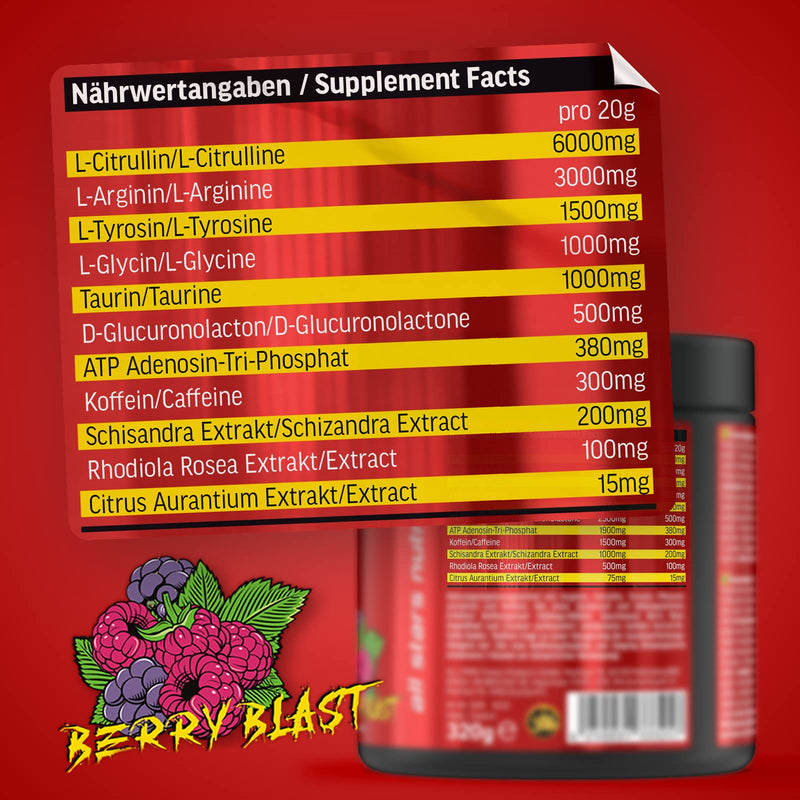 All Stars Raw Intensity Pre Workout Booster Fruit Punch I Fitness Powder With Amino Acids & Plant Extract I Energy Drink With Caffeine & Taurine I Shake Low Fat & Low Sugar - NewNest Australia