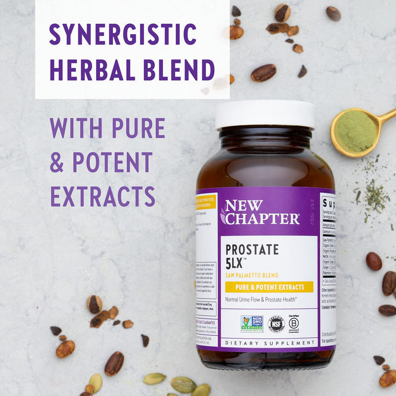 New Chapter Prostate Supplement - Prostate 5LX with Saw Palmetto + Selenium for Prostate Health - 60 ct Vegetarian Capsule 60 Count (Pack of 1) - NewNest Australia