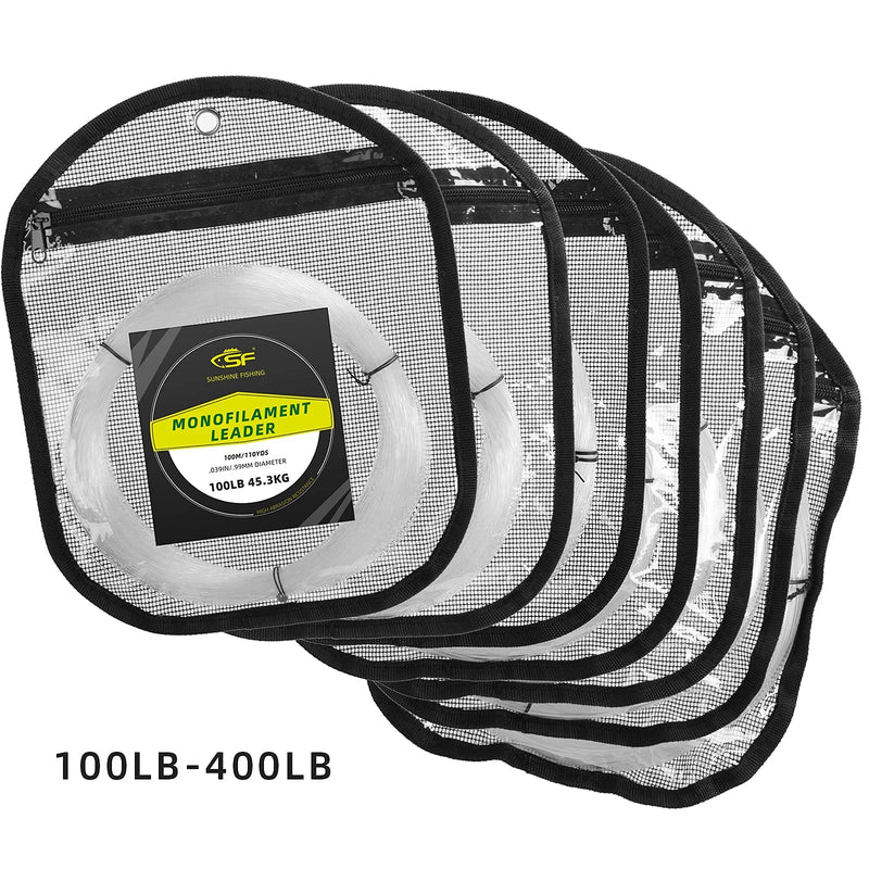 SF Monofilament Leader Line Mono Material Clear Monofilament Fishing Line 100M/110Yds for Saltwater 30LB to 400LB Clear without Spool 150 LB (Packed in Storaged Bag) 1.19mm - NewNest Australia